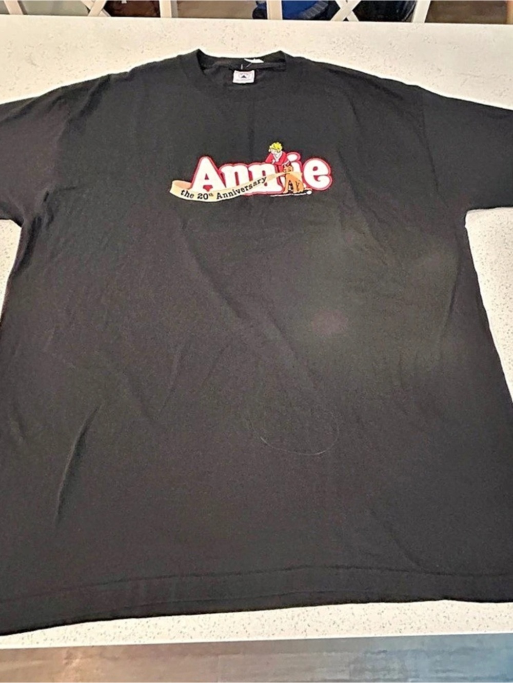 Vintage 90s Annie Musical 20th Anniversary T-Shirt XL Black Deadstock Condition